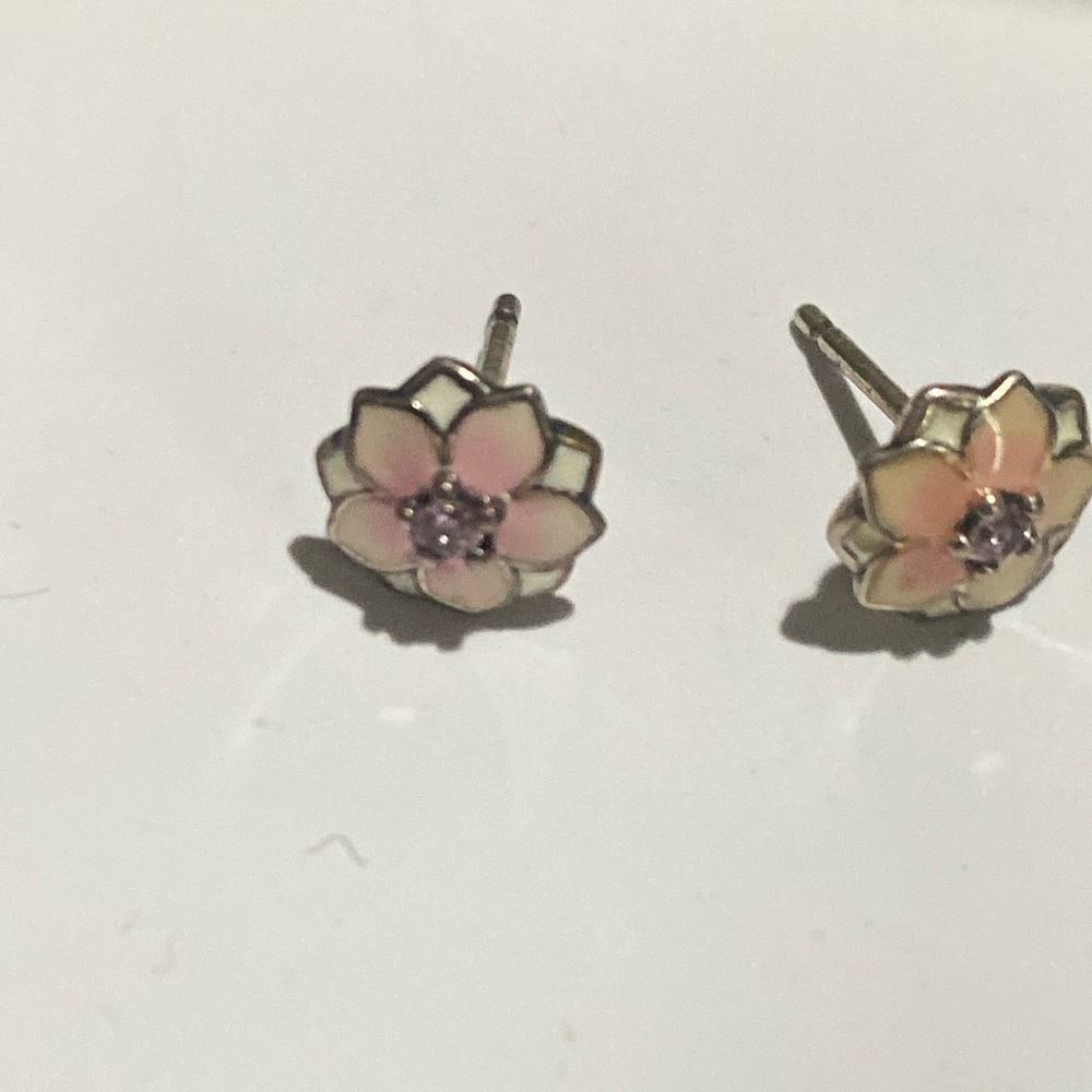 Pandora flower earrings